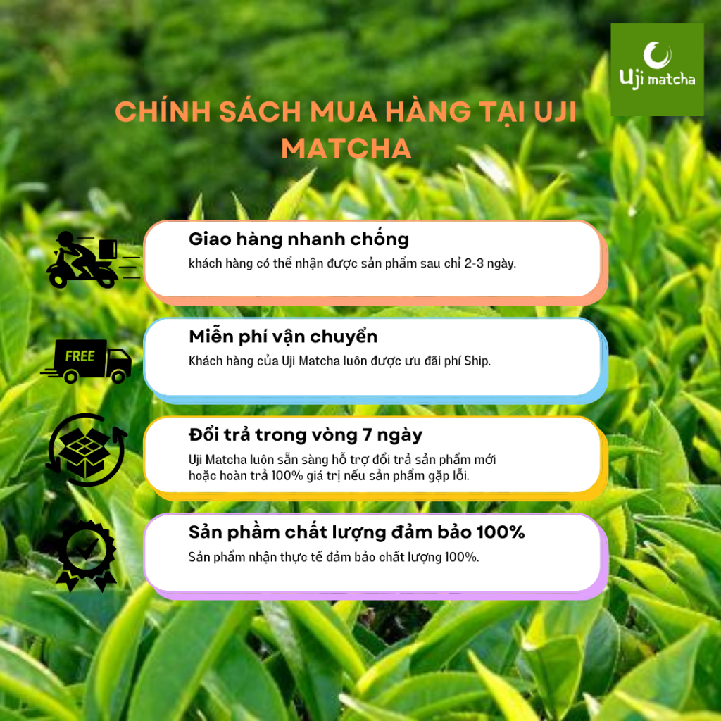 Bột trà xanh Matcha Ceremonial Grade nguyên chất gói 100g – Không đường, sữa
