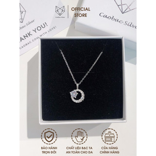 Dây Chuyền Bạc Ta S925 CaoBac Silver Hình Tròn Đính Đá Thiết Kế Đơn Giản Phong Cách Mới Lạ