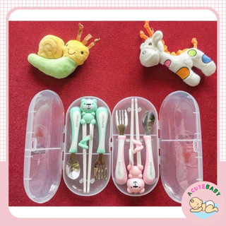 Set đũa thìa dĩa inox Zaracus Hàn Quốc cao cấp không rỉ có hộp VUBABY