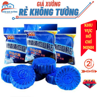  Combo 10 viên tẩy vệ sinh bồn cầu xanh dương, viên nén thả bồn nước toilet tẩy rửa, diệt khuẩn ngăn mùi hôi