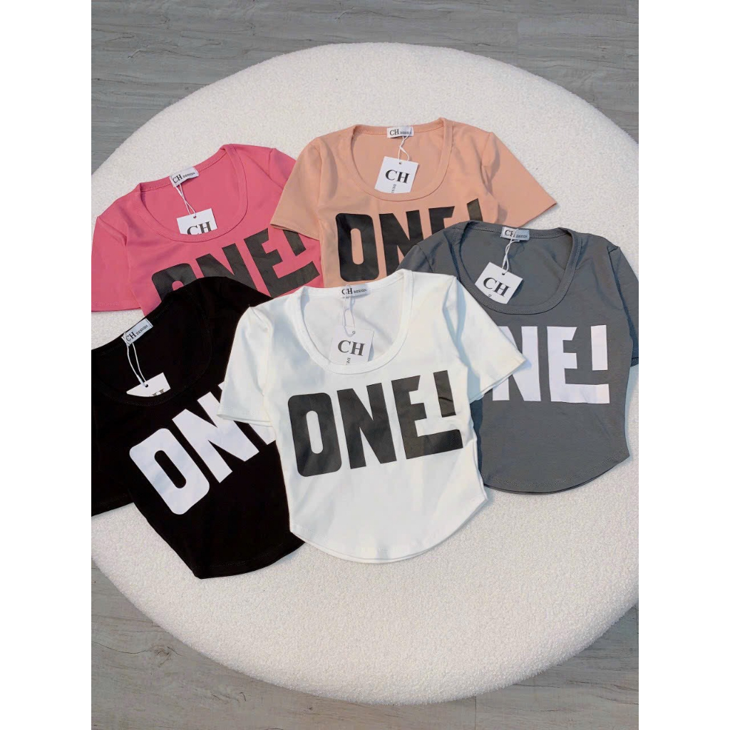 Áo Thun Croptop Nữ Chất Borip Đẹp Mịn Co Giãn In Chữ One