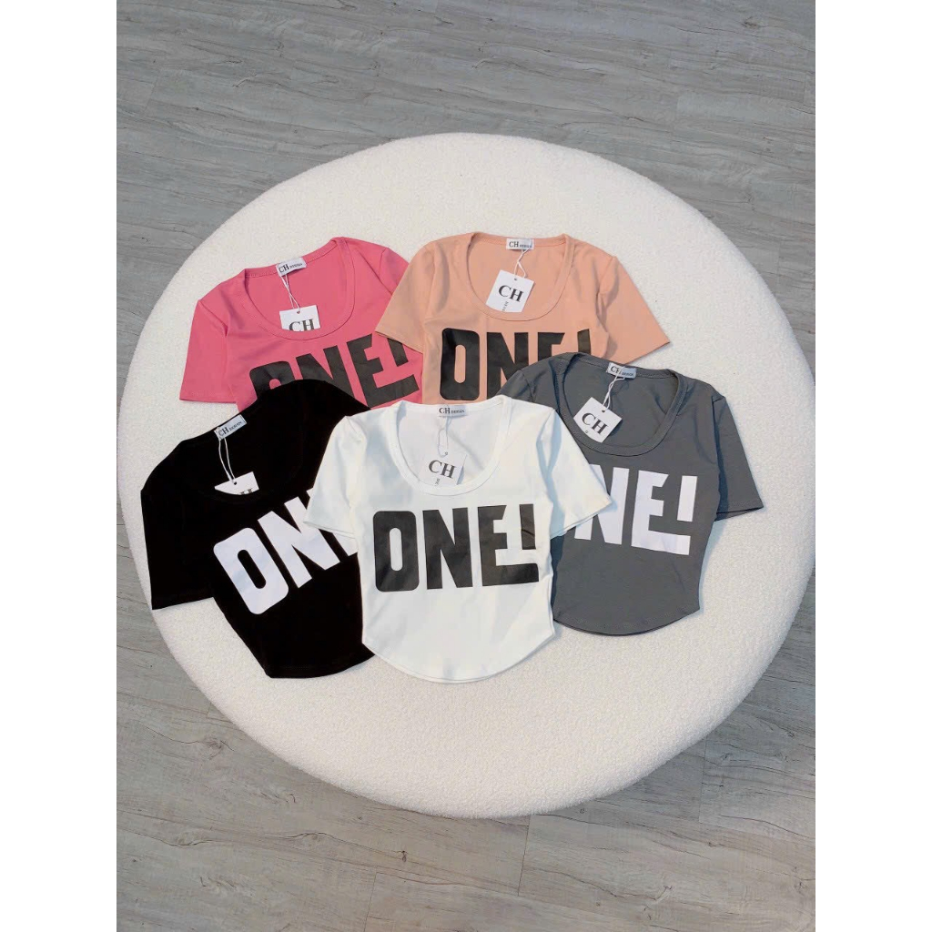 Áo Thun Croptop Nữ Chất Borip Đẹp Mịn Co Giãn In Chữ One