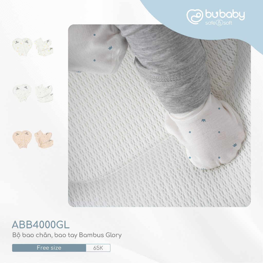 Bộ bao chân, bao tay cho bé sơ sinh Glory Bambus BU