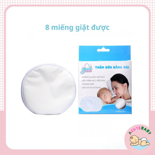 Miếng lót thấm sữa bằng vải giặt được goodmama hộp 8 miếng