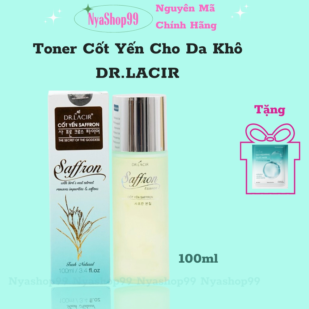 Toner cốt yến Saffron Dr Lacir Toner cho da khô da nhạy cảm thu nhỏ lỗ chân lông sạch sâu, sáng da, cân bằng độ ẩm 100ml | BigBuy360 - bigbuy360.vn