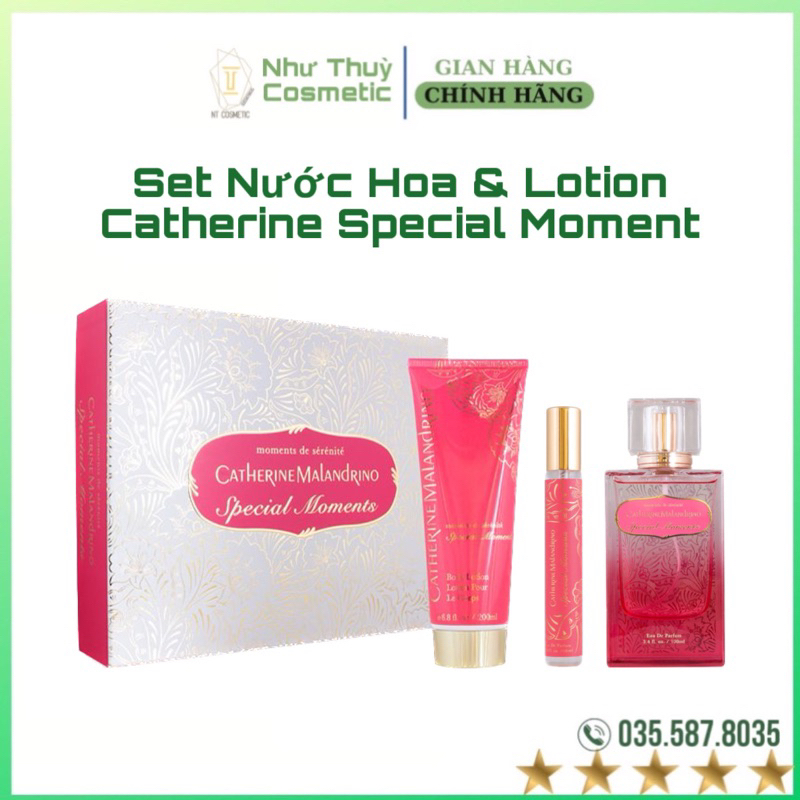 SET NƯỚC HOA VÀ LOTION BODY CATHERINE SPECIAL MOMENT MỸ ĐI AIR