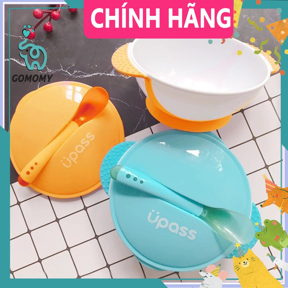 BÁT ĂN DẶM CHỐNG ĐỔ CÓ NẮP VÀ THÌA CẢM ỨNG NHIỆT UPASS UP5001W