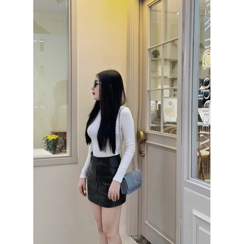 Túi đeo chéo katun ô trám xanh jean sang xĩu lun ạ 19cm