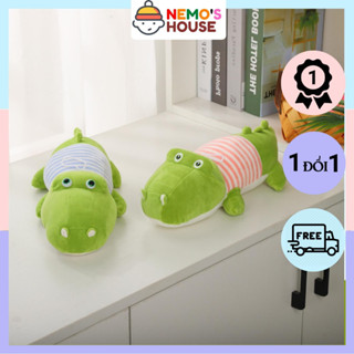 Gấu bông cá sấu, gối ôm cá sấu gấu bông, thú nhồi bông hình cá sấu mềm mịn đáng yêu cho bé