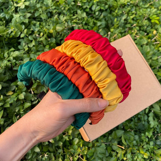  Bờm Nhún CHICHU B01 Handmade Lụa Ngọc Trai Cao Cấp Nhiều Màu - Cài Tóc Sắc Màu Xinh Xắn 