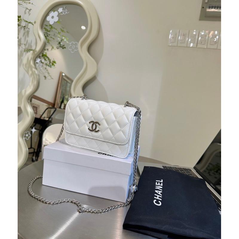 Túi đeo chéo katun ô trám xanh jean sang xĩu lun ạ 19cm