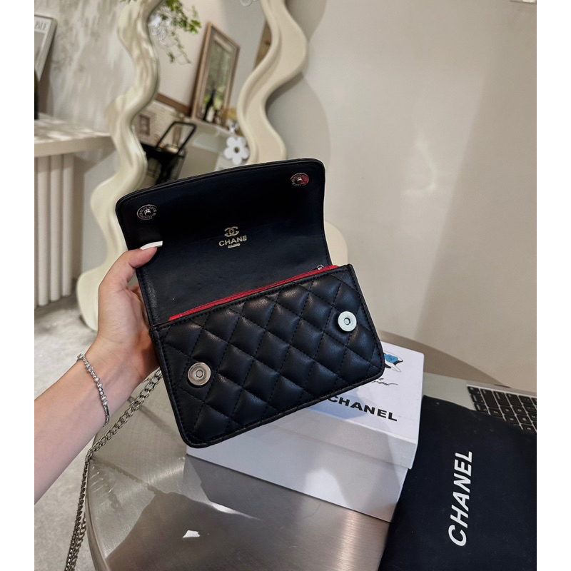 Túi đeo chéo katun ô trám xanh jean sang xĩu lun ạ 19cm