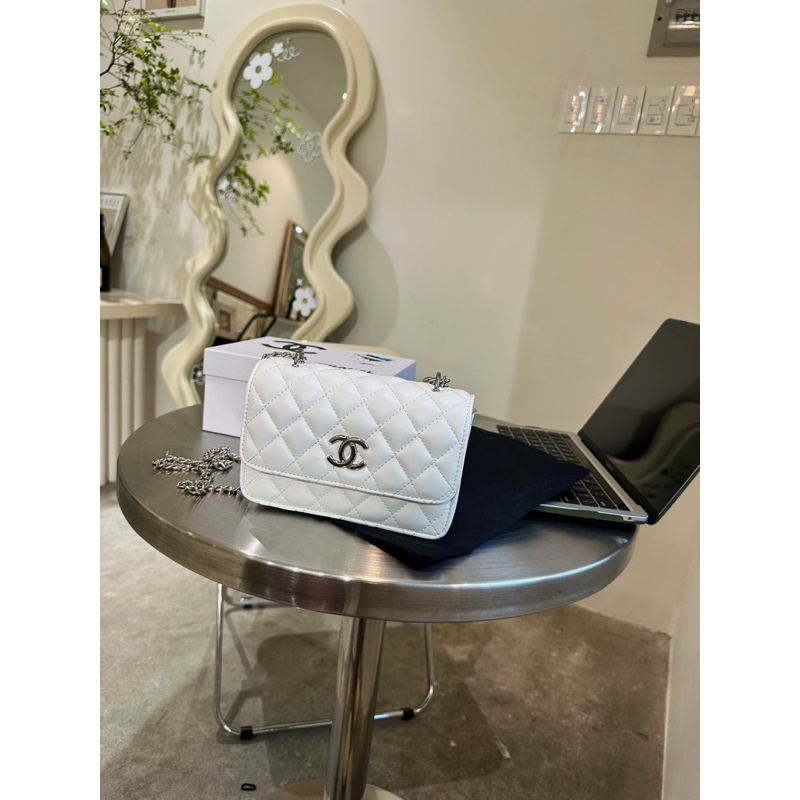 Túi đeo chéo katun ô trám xanh jean sang xĩu lun ạ 19cm