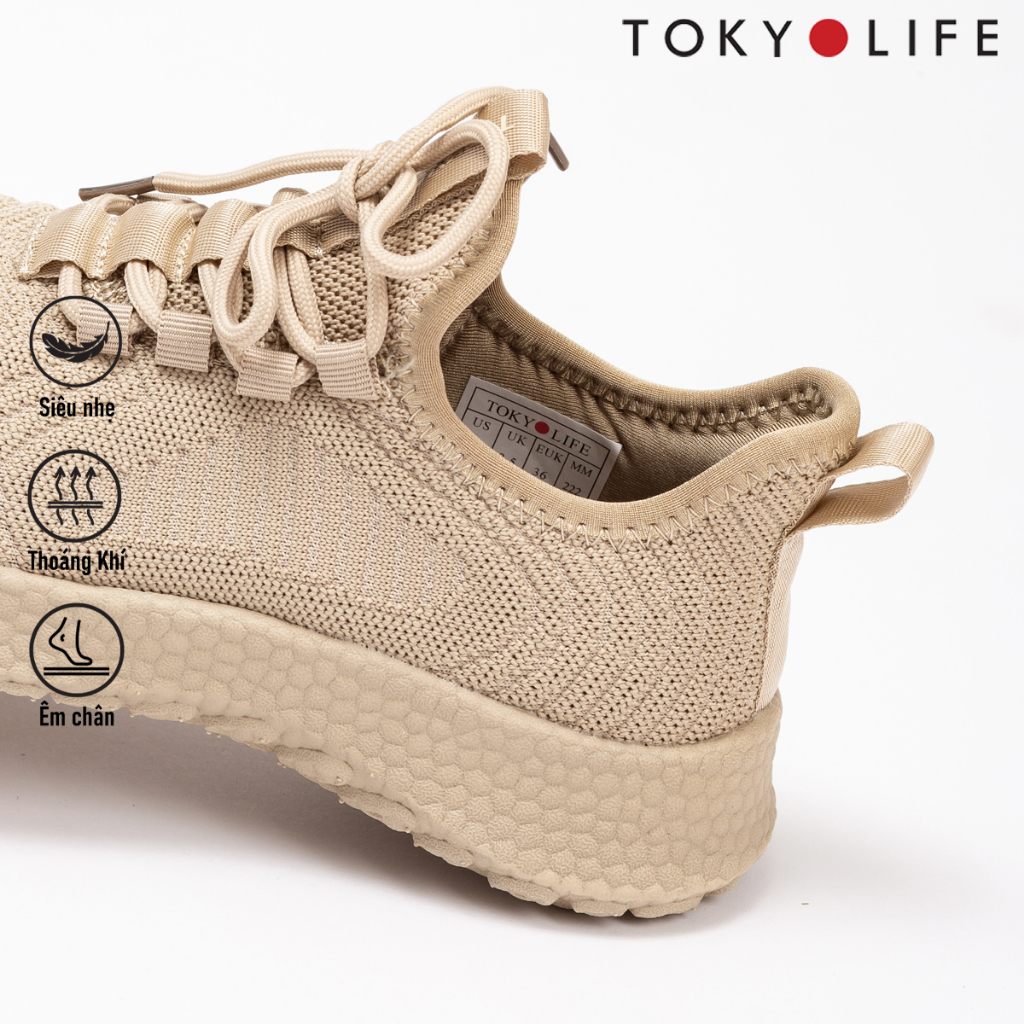 Giày thể thao nữ TOKYOLIFE siêu nhẹ êm chân năng động chất liệu vải dệt cao cấp thoáng khí C9SHO201M