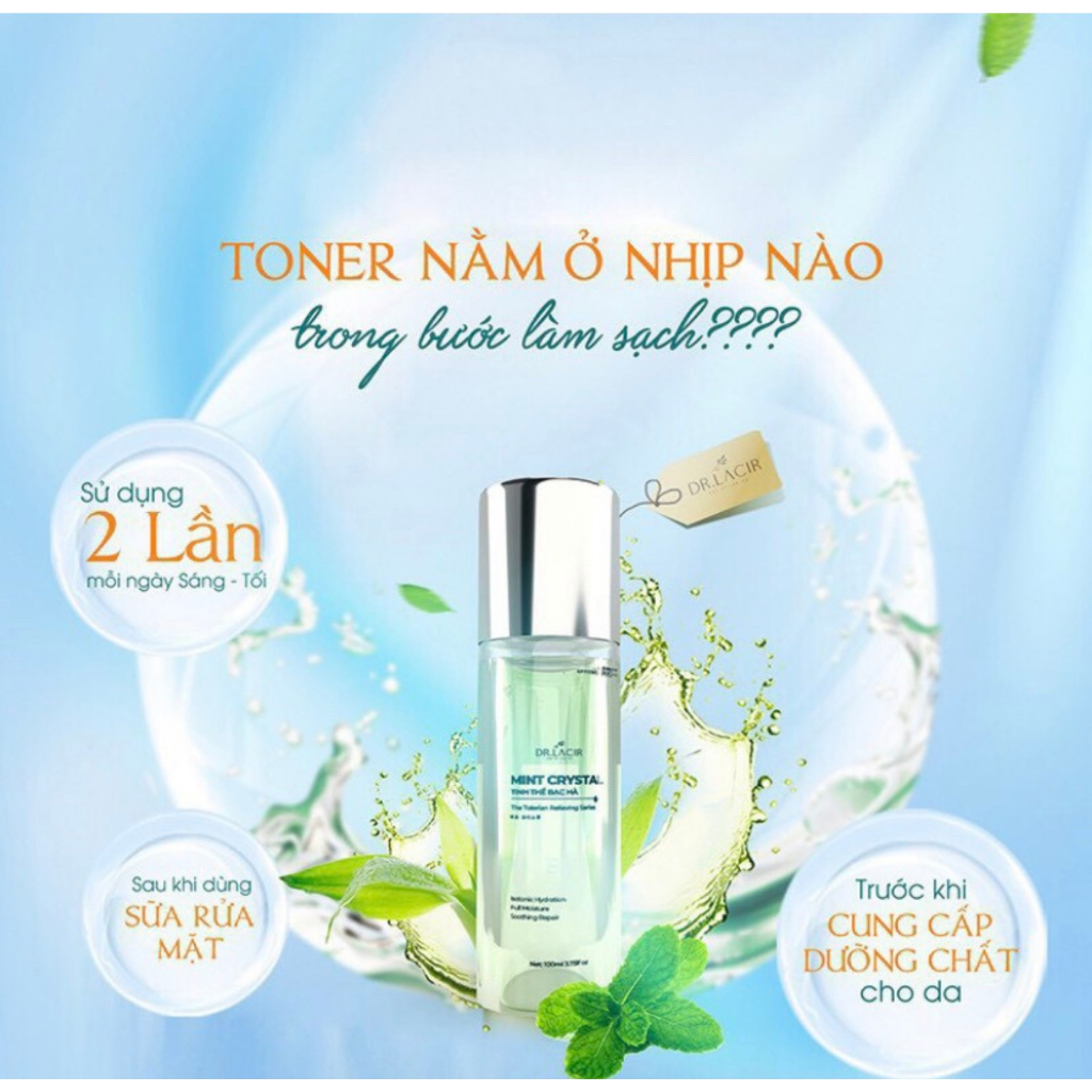 Toner tinh thể bạc hà Dr lacir toner cấp ẩm cho da mặt cân bằng độ ẩm thu nhỏ lỗ chân lông giúp trắng da giảm mụn 100ml | BigBuy360 - bigbuy360.vn