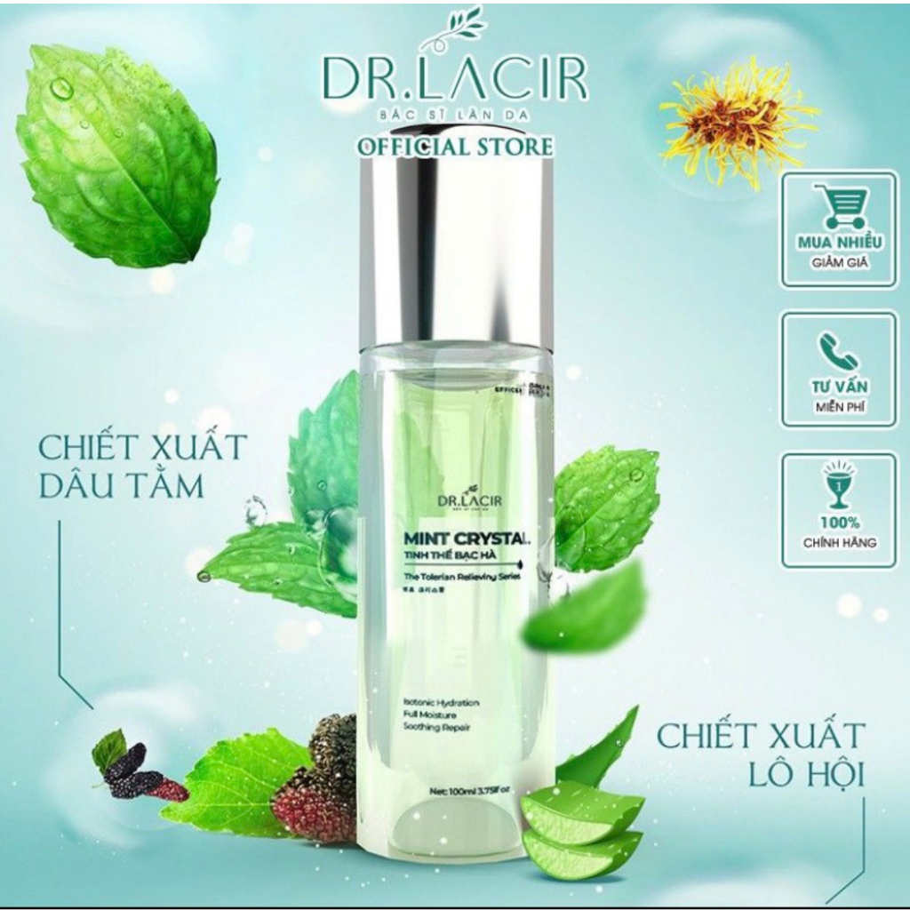 Toner tinh thể bạc hà Dr lacir toner cấp ẩm cho da mặt cân bằng độ ẩm thu nhỏ lỗ chân lông giúp trắng da giảm mụn 100ml | BigBuy360 - bigbuy360.vn