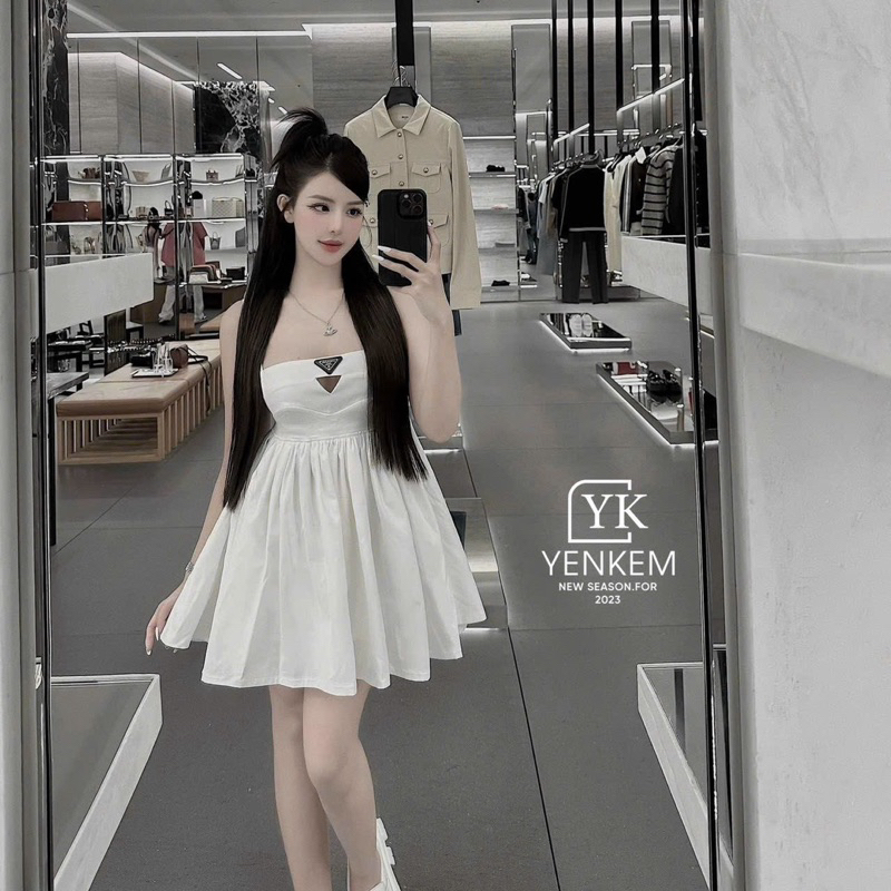 Váy Đầm Xoè 2 Dây Cup Ngực Ngắn Hở Lưng Có Lót Quần Váy Nữ Dự Tiệc Sang Chảnh Thiết Kế