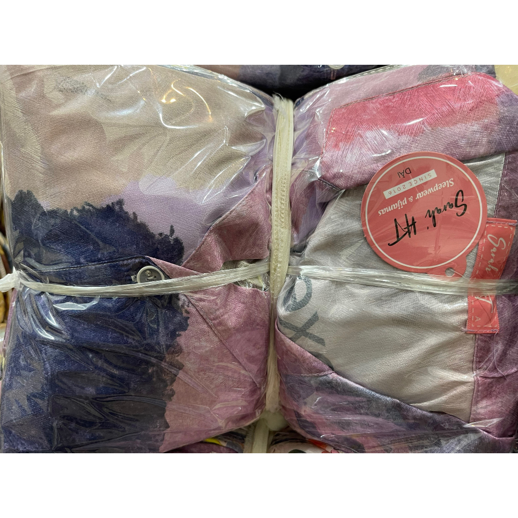 PYJAMA NỮ XƯỚC cô bé loang 2 màu tay dài - đồ bộ mặc nhà