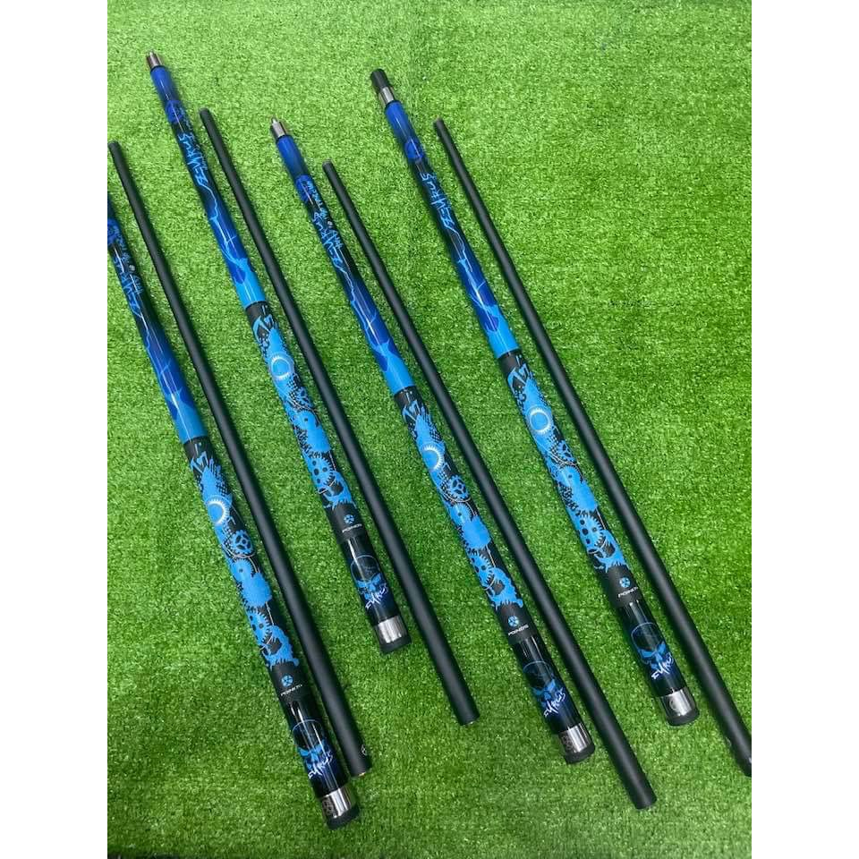 Cơ bida POINOS lỗ pool phủ carbon tặng bao cơ + bao tay