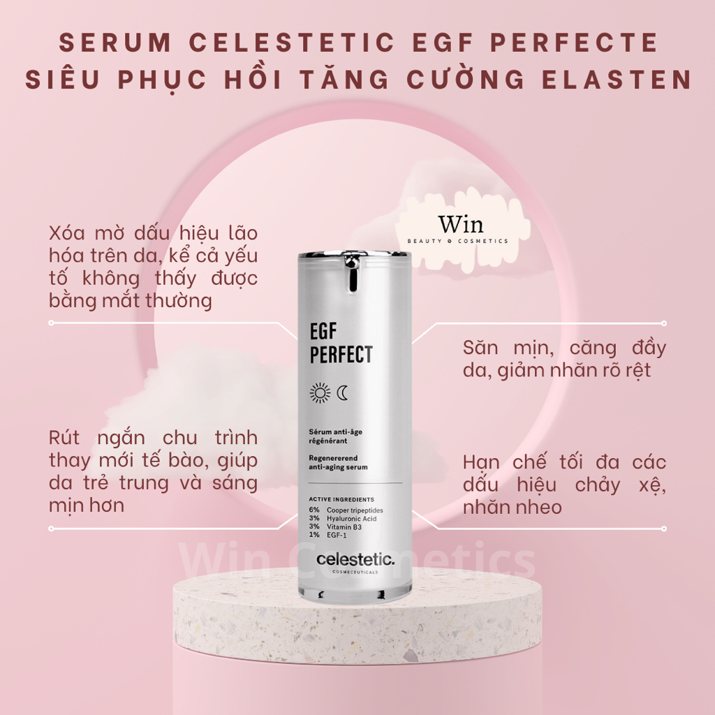 [Hàng công ty] Serum Celestetic EGF Perfect 6% Copper Tripeptides Siêu Phục Hồi Tăng Cường Elasten