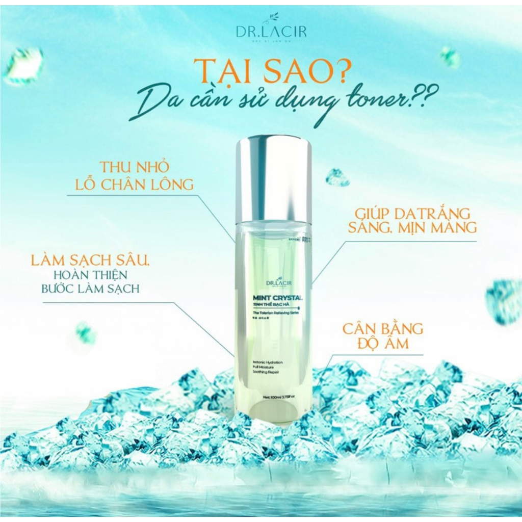 Toner tinh thể bạc hà Dr lacir toner cấp ẩm cho da mặt cân bằng độ ẩm thu nhỏ lỗ chân lông giúp trắng da giảm mụn 100ml | BigBuy360 - bigbuy360.vn