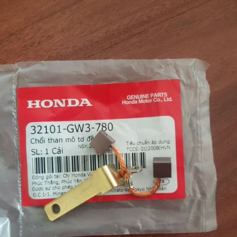 Bộ chổi than máy đề xe Dream, Wave 100 , wave S110, Airblade hính hãng Honda