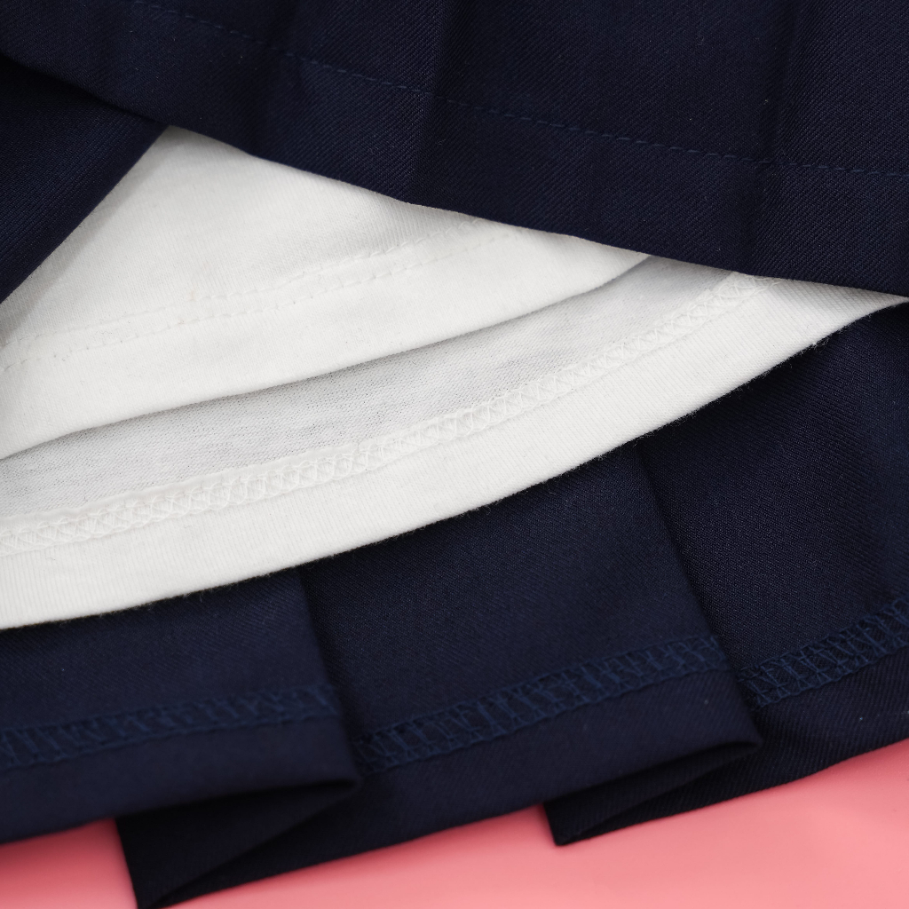 Chân váy đi học bé gái ILABY xếp ly hai bên chất liệu tuysi cao cấp kèm lót cho bé 10-36kg