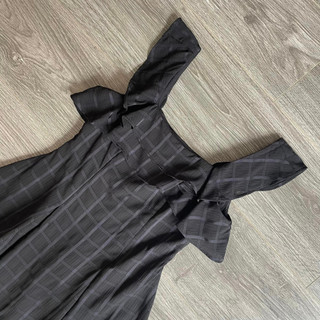 Đầm midi nữ caro đen