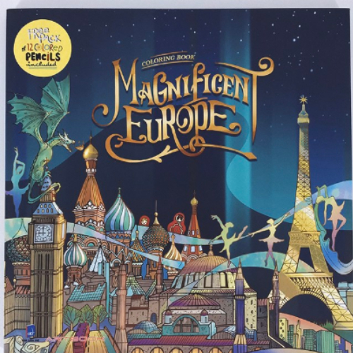 Sách Tô màu - Magnificent Europe Coloring Book - Tô màu chủ đề Châu Âu