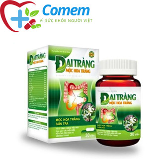 Viên uống Đại tràng mộc hoa trắng cho người bị viêm đại tràng, đại tràng co thắt - Hộp 30 viên