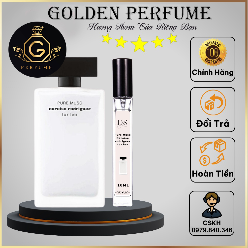 Nước Hoa Nữ Chính Hãng Narciso Rodriguez Pure Musc For Her Nar Trắng Chiết 10Ml - Golden Perfume