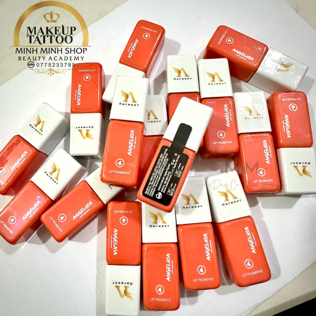 Mực Angelica Tem Đen Hồng Cam Sữa Chai Vuông 10ML