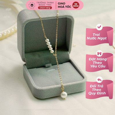 Vòng Cổ Ngọc Trai 6ly Mix Bi Và Dây Titan - Ngọc Trai Trường Thịnh