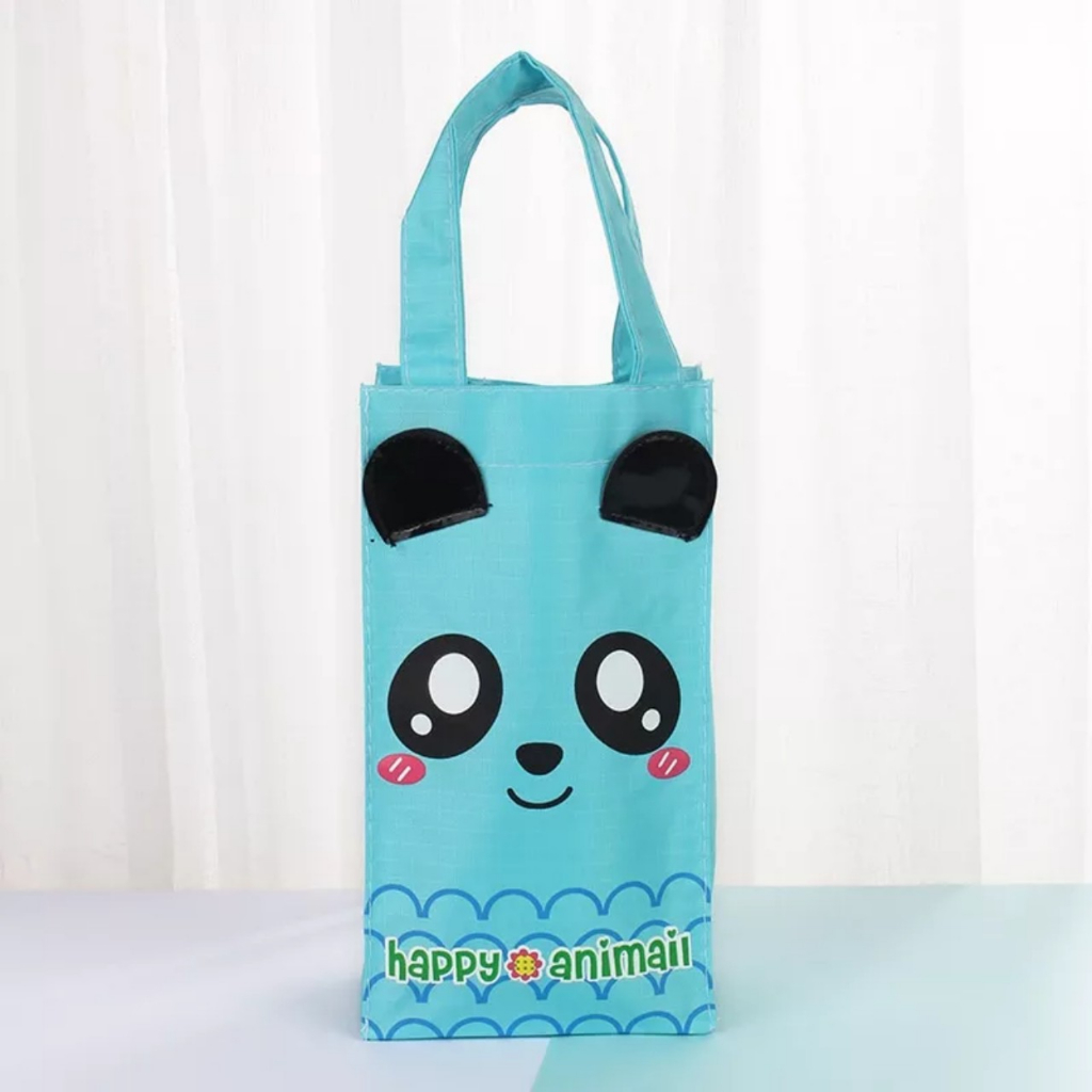 TÚI ĐỰNG BÌNH NƯỚC HÌNH THÚ VÀI DÙ - NGANG 13CM X RỘNG 9CM X CAO 23CM