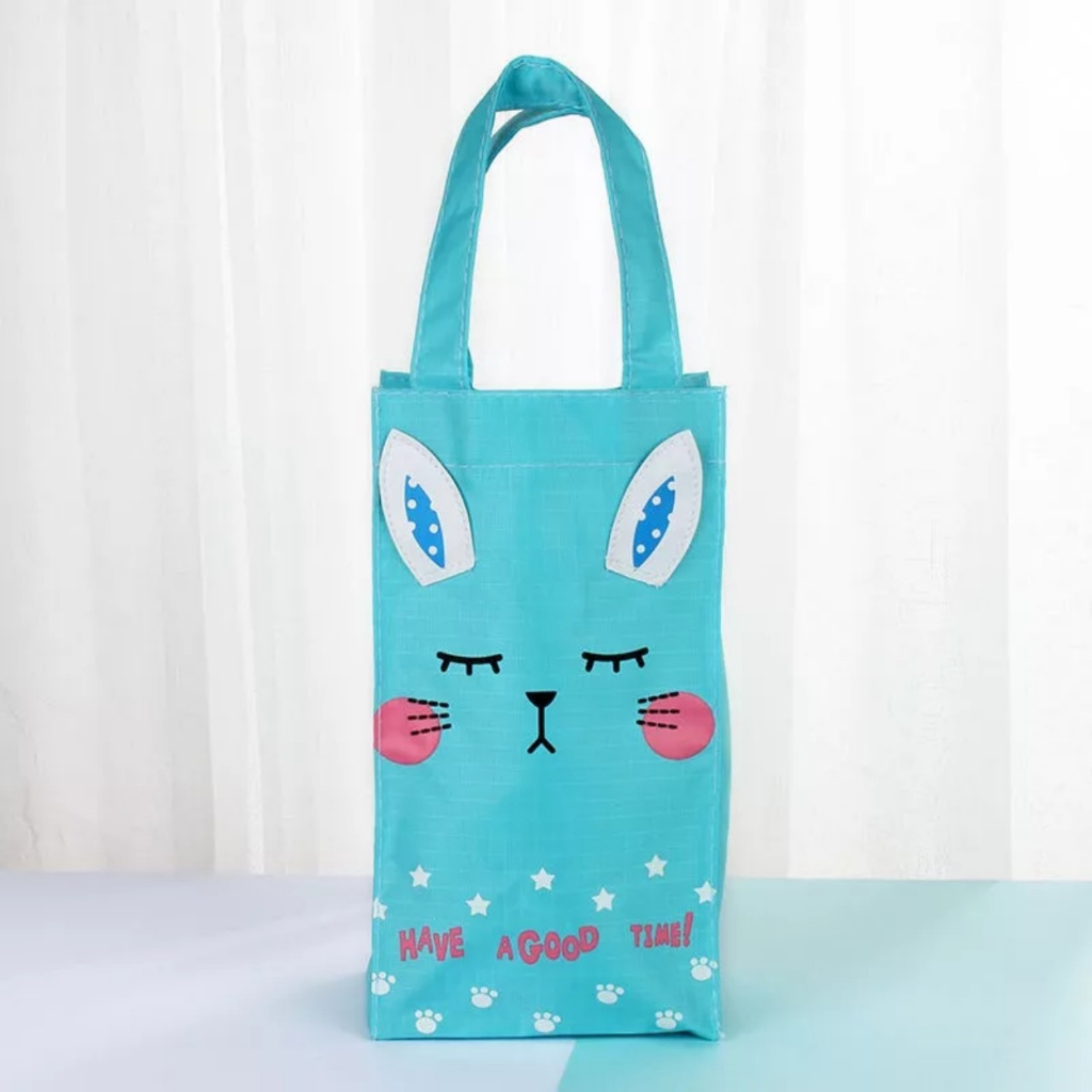 TÚI ĐỰNG BÌNH NƯỚC HÌNH THÚ VÀI DÙ - NGANG 13CM X RỘNG 9CM X CAO 23CM