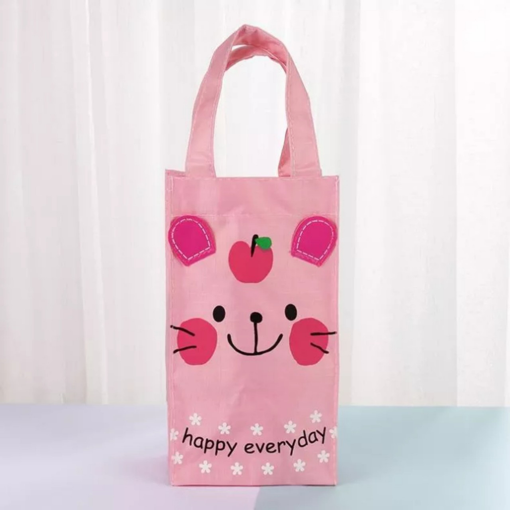 TÚI ĐỰNG BÌNH NƯỚC HÌNH THÚ VÀI DÙ - NGANG 13CM X RỘNG 9CM X CAO 23CM