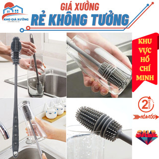  Cây cọ rửa ly silicon, thiết kế dài thon, đầu cọ mềm dẻo dễ dàng luồn vào cọ rửa ly, bình nước sâu lòng