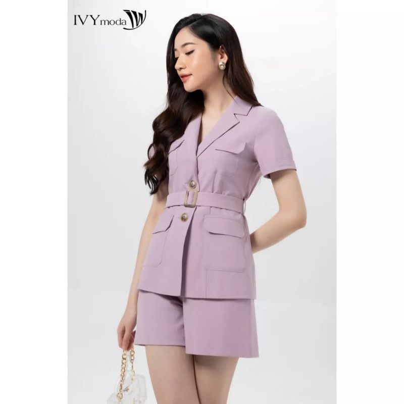 Thanh lý còn tag set Ivy moda áo vest và quần sóc tím lavender size S
