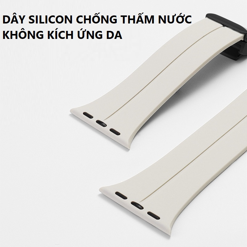 Dây Cao Su Silicon Khóa Nam Châm Đồng Hồ AWatch iWatch Ultra Watch 38mm 40mm 41mm 42mm 44mm 45mm 49mm SWA DAW06