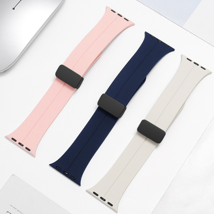 Dây Cao Su Silicon Khóa Nam Châm Đồng Hồ AWatch iWatch Ultra Watch 38mm 40mm 41mm 42mm 44mm 45mm 49mm SWA DAW06