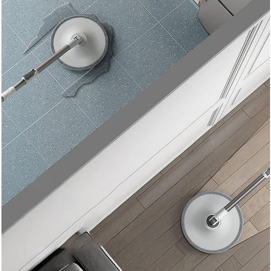 Bộ lau nhà tách nước K9 thùng lau nhựa pp 10L Cán inox dài 134cm miếng lau Microfiber 25cm