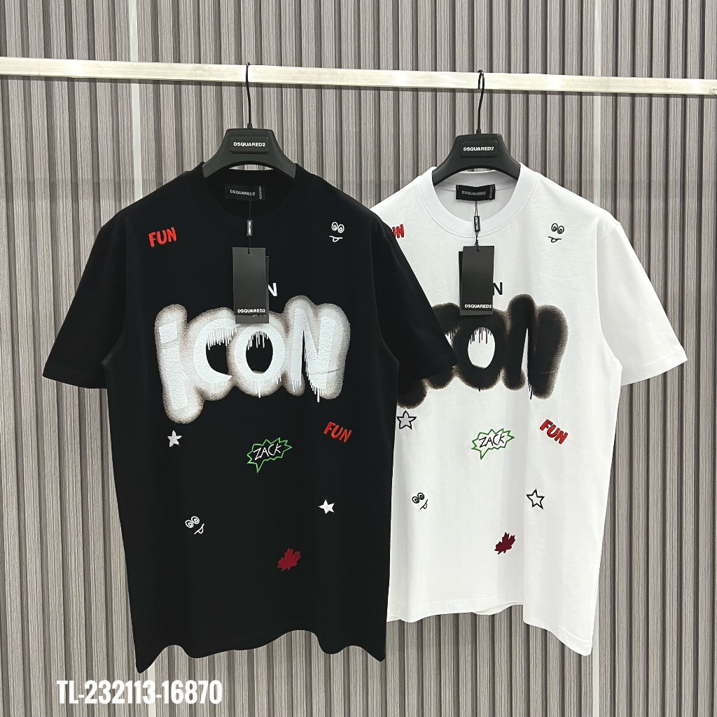 Áo Phông Nam ICON Hình Sơn Hoạ Tiết Thêu Chất Liệu Cotton Co Dãn Thấm Hút -Thời Trang Nam