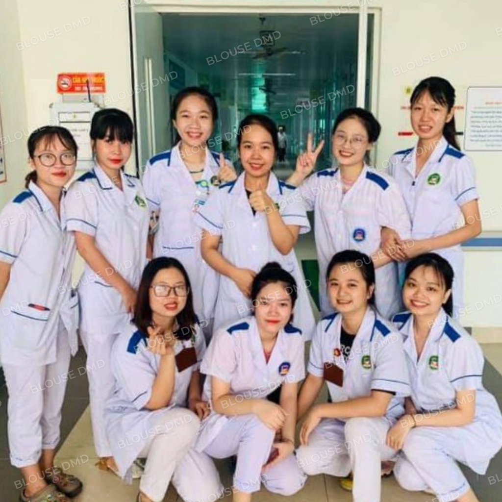 Cầu Vai Xanh gắn áo Blouse trắng cho Sinh viên Trường Y, Dược, Thực tập Sinh Bác sĩ, Điều Dưỡng, Y tá