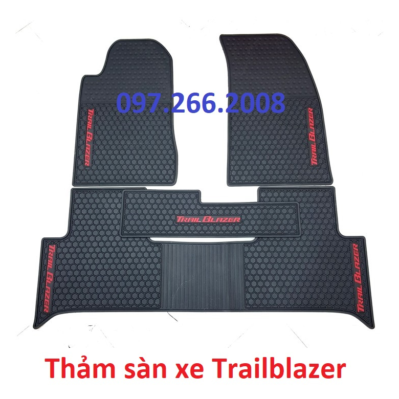 Thảm sàn, lót sàn cao su 3D xe Chevrolet Trailblazer - Màu đen, không mùi, dễ vệ sinh