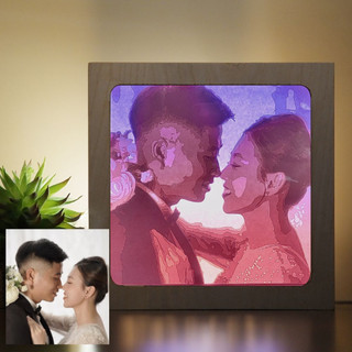 [Hộp gỗ] Tranh đèn ngủ chân dung Lightbox Kirigami | Quà tặng theo yêu cầu | Đèn trang trí phòng ngủ | Quà tặng độc đáo