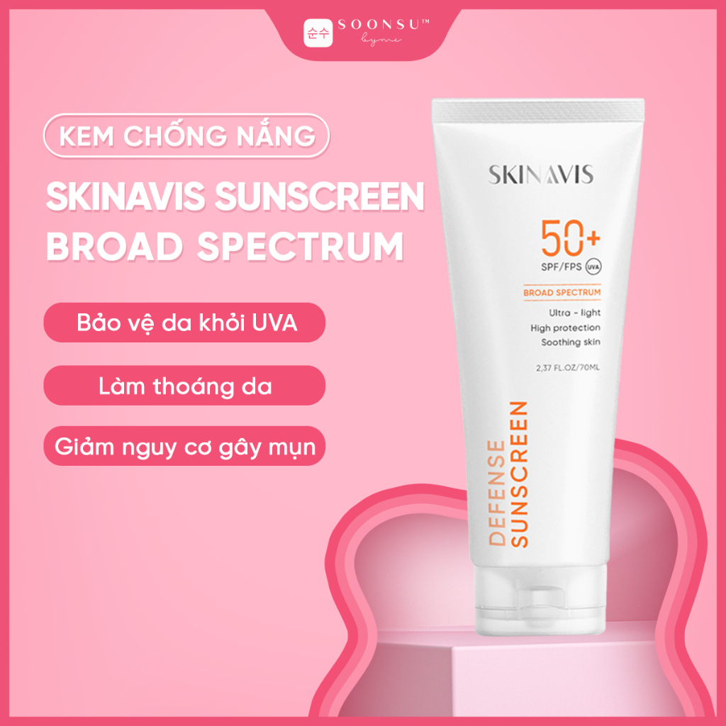 [CAM KẾT CHÍNH HÃNG] Kem chống nắng Skinavis Sunscreen Defense Broad Spectrum - Phổ Rộng Không Lên Tone SPF50+