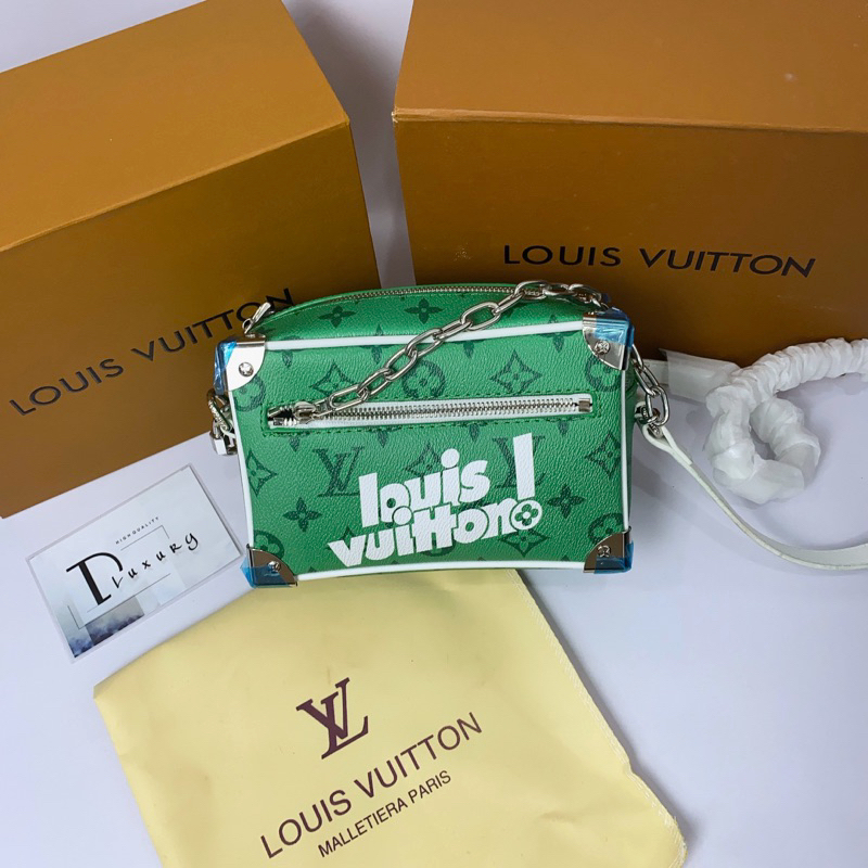 ⚡️ - Túi Đeo Chéo Lv Mini Soft Trunk Full Box Nam Châm - Túi Hộp Lv Dây Xích, Túi Lv Hoạ Tiết Nam Nữ