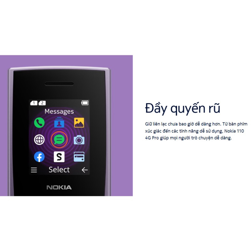 Điện thoại Nokia 110 4G Pro - Hàng chính hãng - Full hộp - Nguyên Seal
