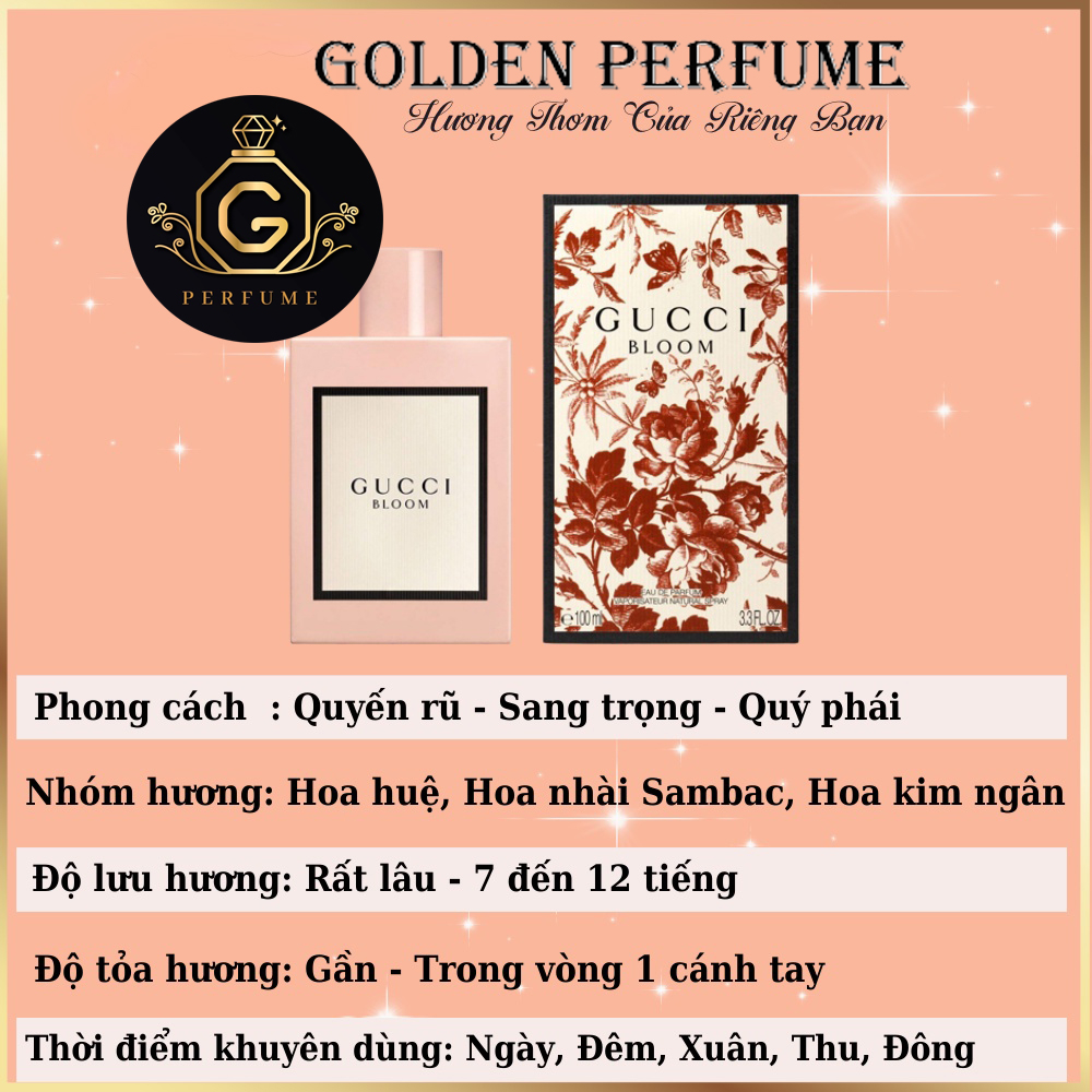 Chính hãng nước hoa nữ chiết Gucci Bloom eau De Parfum mẫu thử 10ml - Golden Perfume