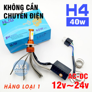 Bóng pha led h4 siêu sáng 3 tim tản nhiệt đuôi lông ac-dc 12v-24v 40w